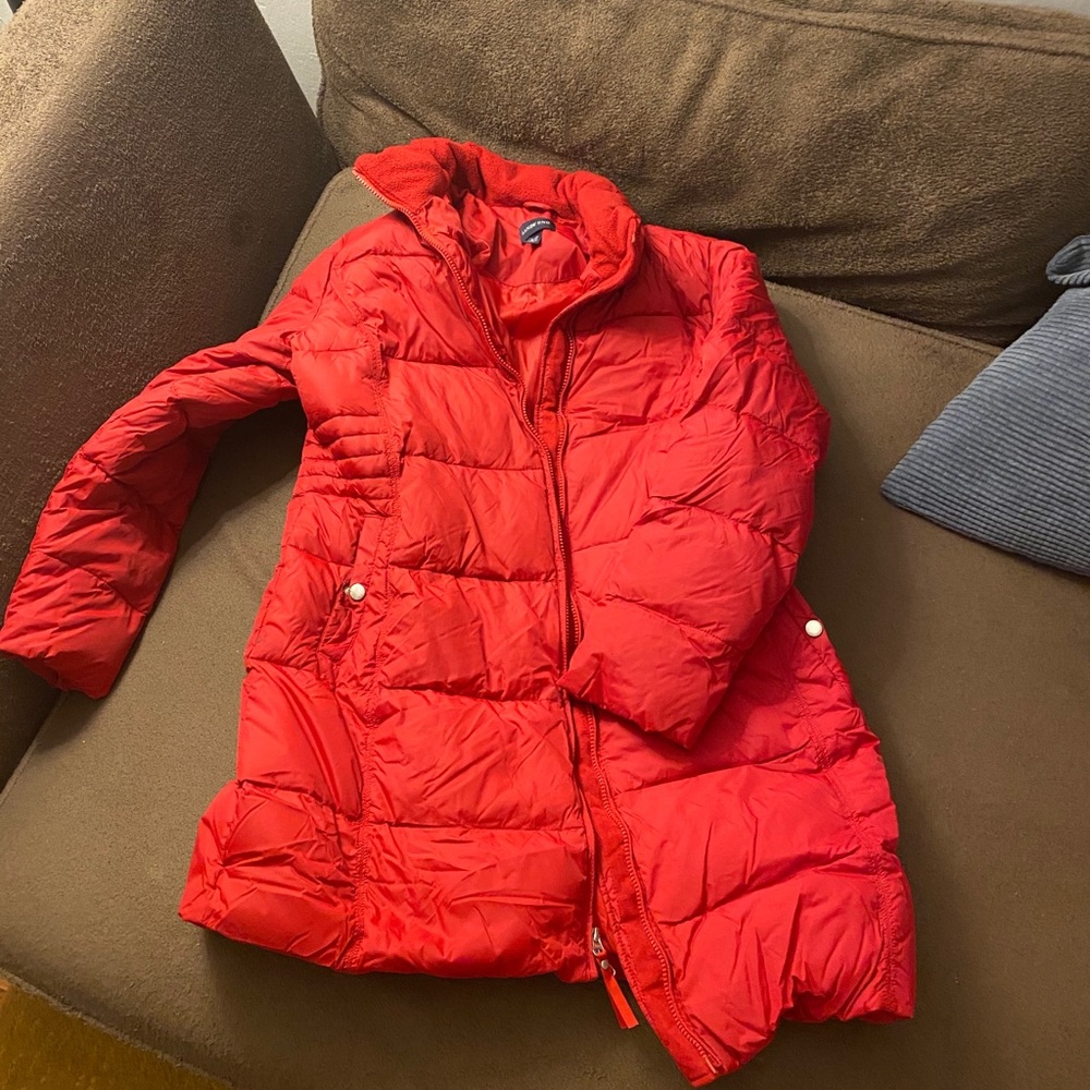 Lands end red puffer